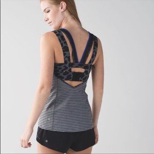 Lululemon Super Sport Milo Tank Top Stripe Leopard